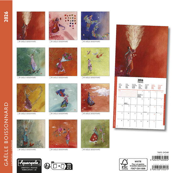 kleine kalender 2025 - 2026 gaelle boissonnard - roodbruin
