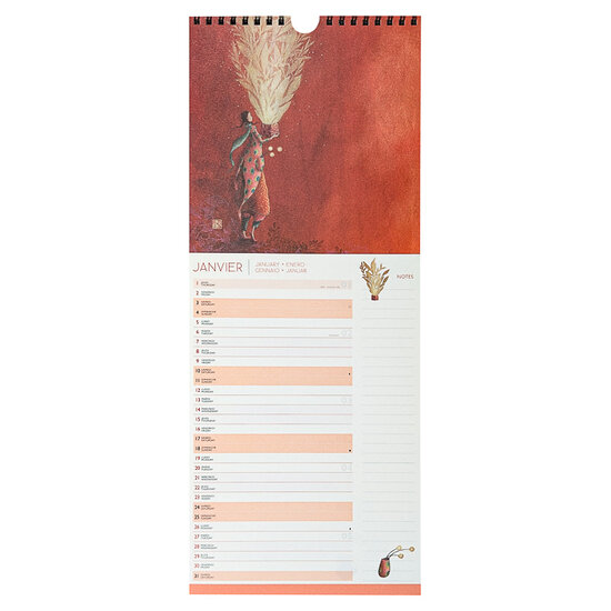lange kalender 2025 - 2026 gaelle boissonnard - groen