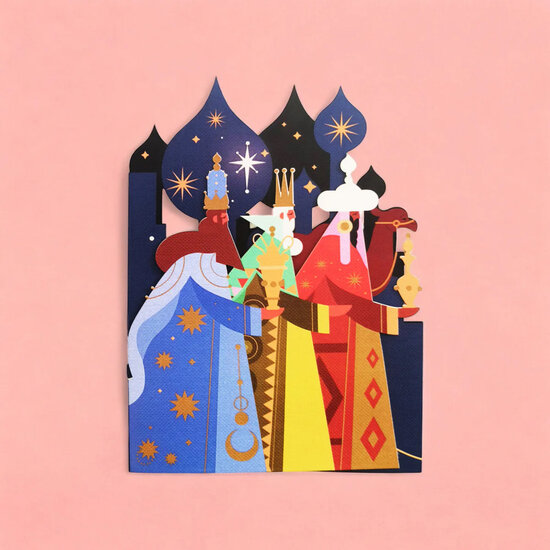 lasergesneden christelijke kerstkaart - 3 koningen | Muller wenskaarten