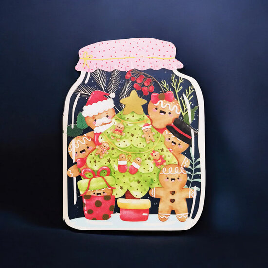 lasergesneden kerstkaart - peperkoek mannetjes | Muller wenskaarten