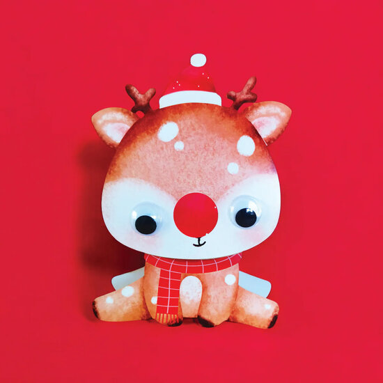 wiebelhoofd kerstkaart - rendier | muller wenskaarten