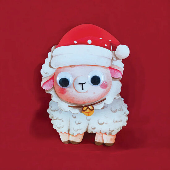 wiebelhoofd kerstkaart - schaap | muller wenskaarten
