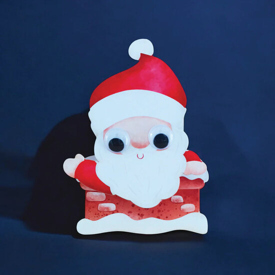 wiebelhoofd kerstkaart - kerstman - b | muller wenskaarten