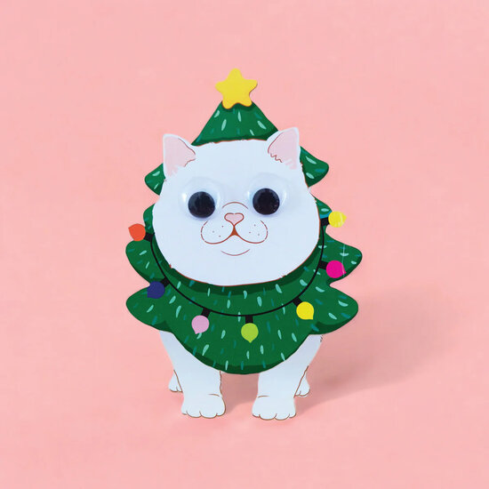 wiebelhoofd kerstkaart - kerstkat | muller wenskaarten