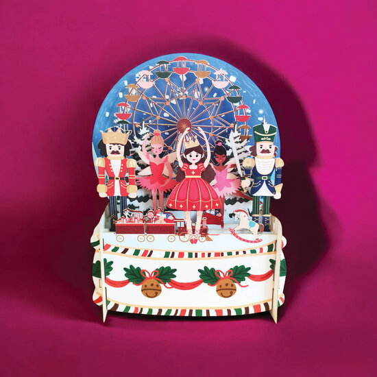 3d pop-up kerstkaart miniature greetings - notenkraker | mullerwenskaarten