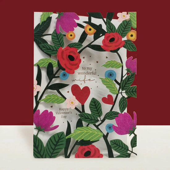 lasergesneden valentijnskaart - to my wonderful wife | muller wenskaarten
