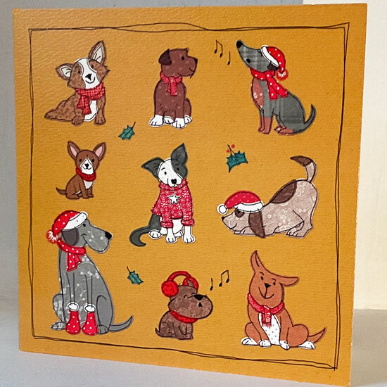 12 kerstkaarten noel tatt - prettige kerstdagen en een gelukkig nieuwjaar - honden