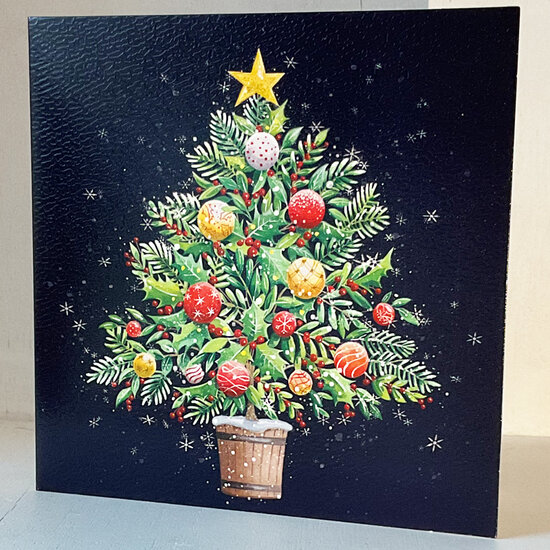 12 kerstkaarten noel tatt - prettige kerstdagen en een gelukkig nieuwjaar - kerstboom | muller wenskaarten