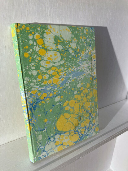 luxe A5 notitieboek - groen, geel, blauw