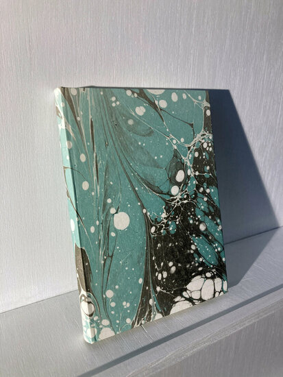 luxe notitieboek - blauw, wit, bruin