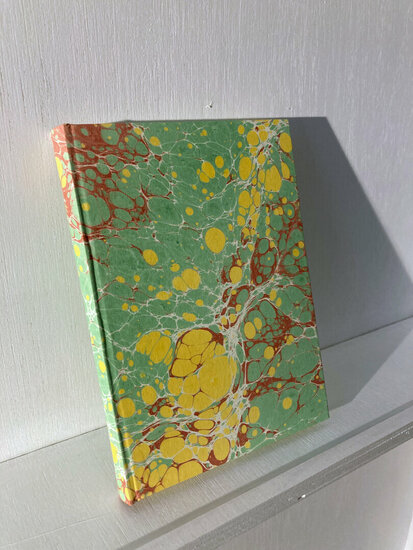 luxe gelinieerd notitieboek - groen, geel, bruin