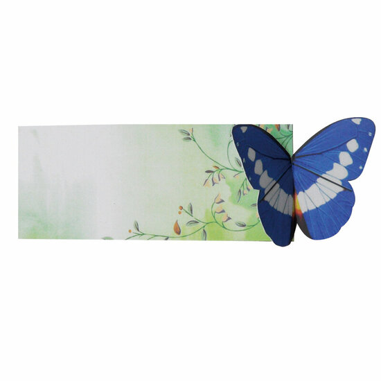 3d vlinder boekenlegger - blauw | mullerwenskaarten