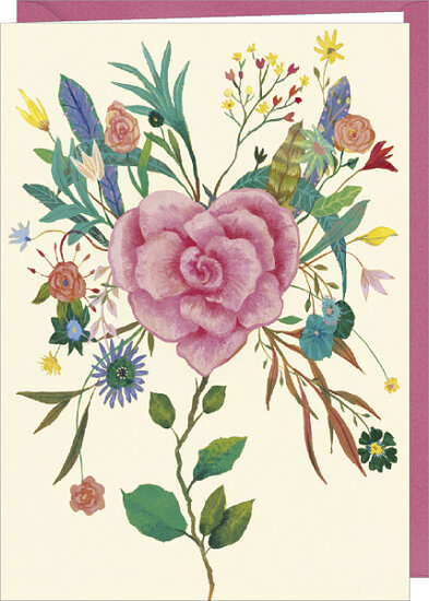 wenskaart correspondances, izou - bloemenhart | mullerwenskaarten