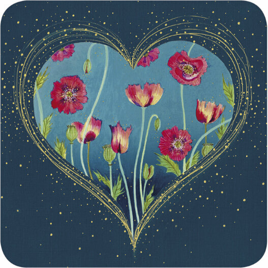 vierkante ansichtkaart met envelop van jehanne weyman - hart doorkijkje | mullerwenskaarten