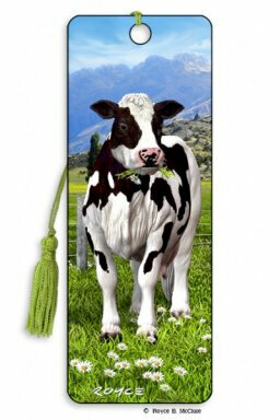 lenticulaire, 3d boekenlegger - koe | muller wenskaarten