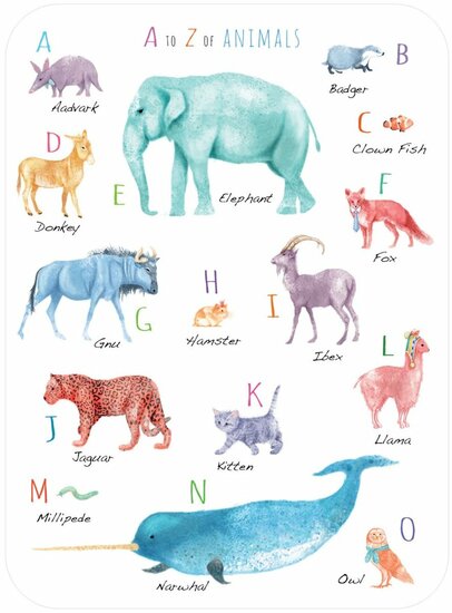luxe wenskaart santoro eclectic cards - A To Z Of animals