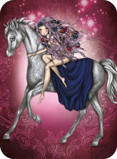 luxe wenskaart santoro eclectic cards - vrouw op paard