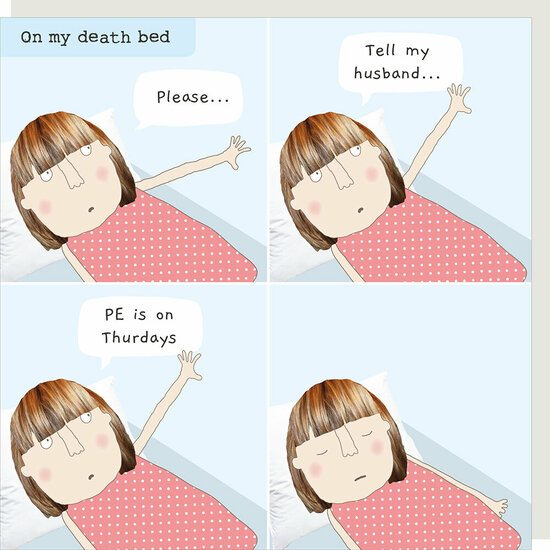 wenskaart rosiemadeathing - pe thursday| mullerwenskaarten