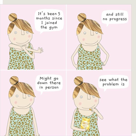 wenskaart rosiemadeathing - no progress in the gym| mullerwenskaarten