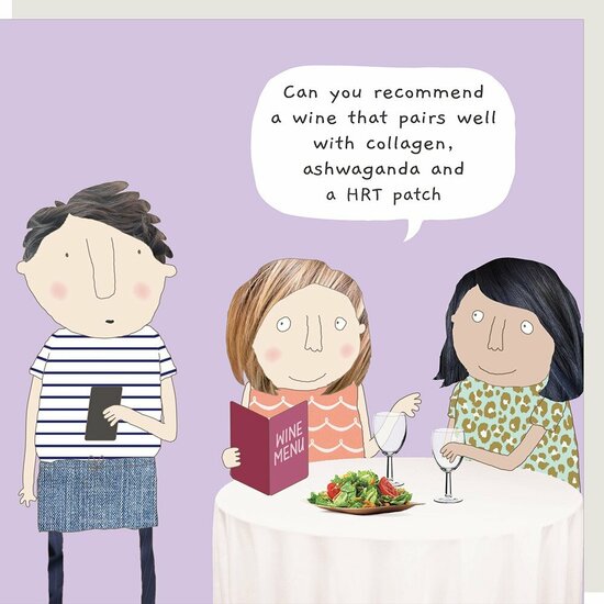 wenskaart rosiemadeathing - wine that pairs well| mullerwenskaarten