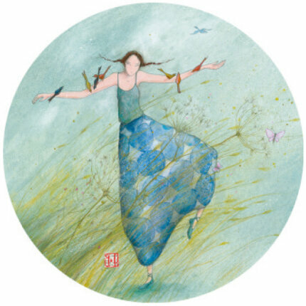 ronde koelkastmagneet Ga&euml;lle Boissonnard - groen | muller wenskaarten