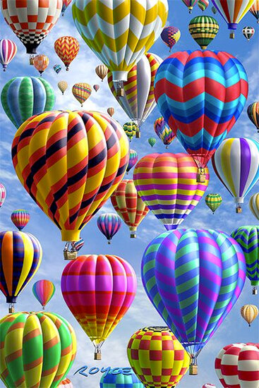 3d ansichtkaart - lenticulaire kaart - luchtballonnen |Muller wenskaarten