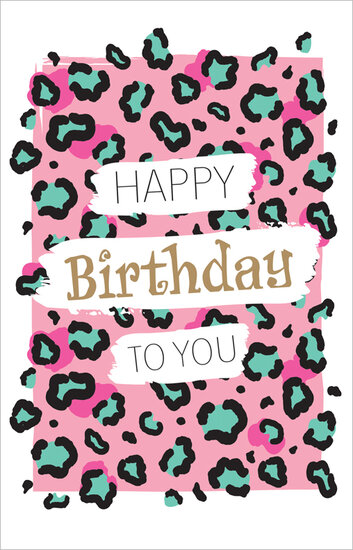 verjaardagskaart - happy birthday to you - luipaard dessin | muller wenskaarten