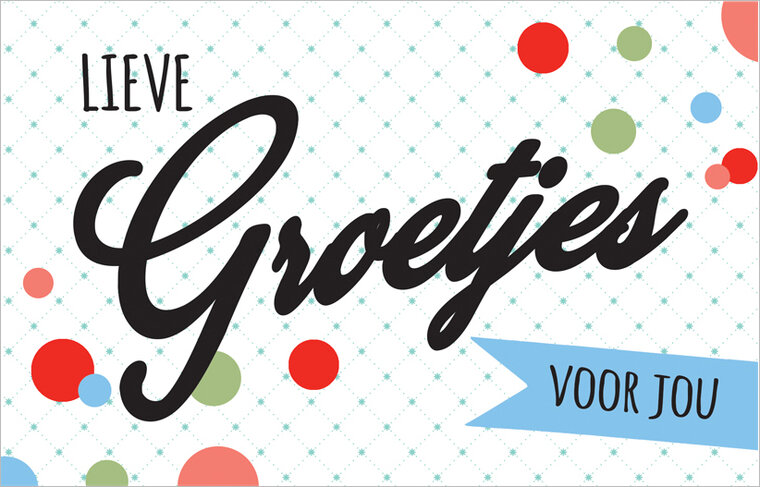 wenskaart - lieve groetjes voor jou | muller wenskaarten