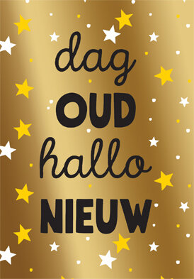 nieuwjaarskaart - dag oud hallo nieuw | muller wenskaarten