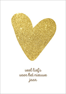 nieuwjaarskaart - veel liefs voor het nieuwe jaar - hart | muller wenskaarten