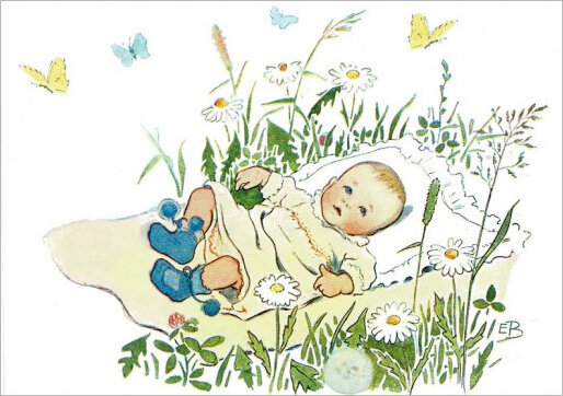 ansichtkaart elsa beskow - baby