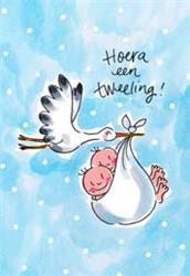 luxe wenskaart blond amsterdam - tweeling | muller wenskaarten