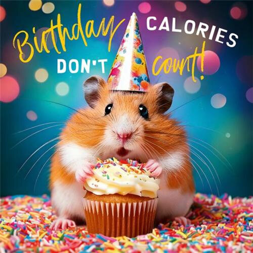 verjaardagskaart rapture - birthday calories - hamster|Muller wenskaarten