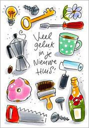 luxe wenskaart blond amsterdam - veel geluk in je nieuwe huis 