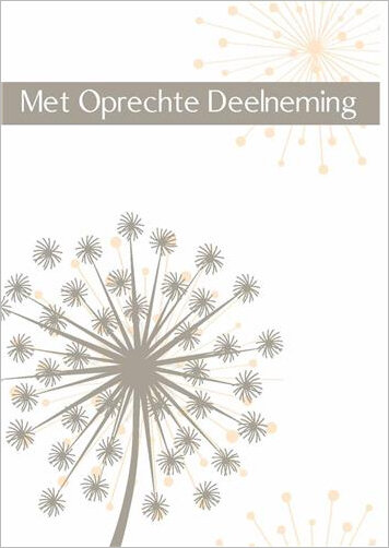 condoleancekaart - met oprechte deelneming - pluisbloem