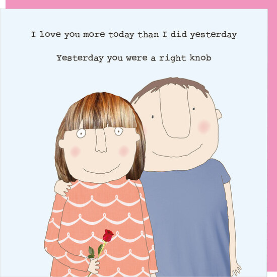 wenskaart rosie made a thing - love you more today than yesterday| muller wenskaarten