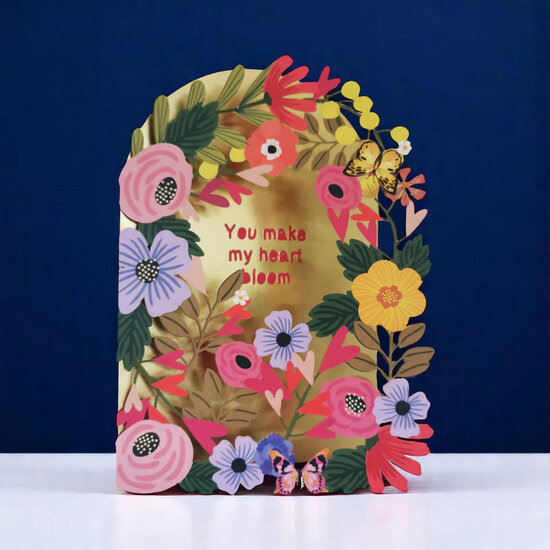 lasergesneden valentijnskaart - you make my heart bloom | muller wenskaarten