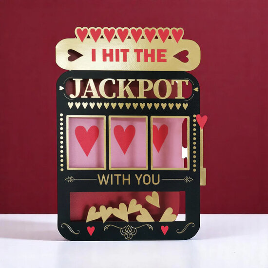 lasergesneden wenskaart - I hit the jackpot with you | muller wenskaarten