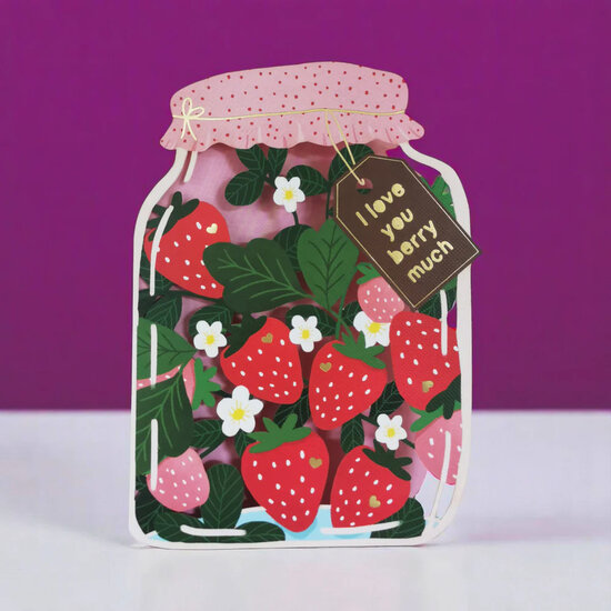 lasergesneden wenskaart - I love you berry much | muller wenskaarten