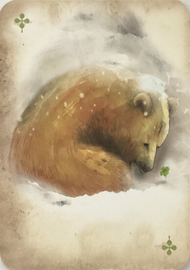 ansichtkaart van jenny bakker - geluk ijsbeer in de sneeuw | muller wenskaarten