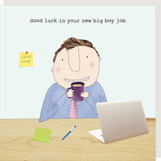 wenskaart nieuwe baan rosie made a thing - big boy job | muller wenskaarten