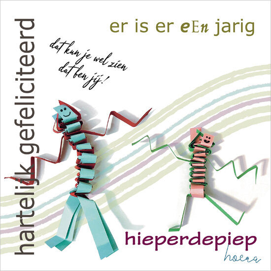 verjaardagskaart - er is er een jarig - poppetjes | muller wenskaarten