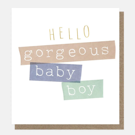 geboortekaartje caroline gardner - hello gorgeous baby boy - tape|Muller wenskaarten