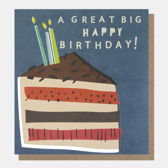 verjaardagskaart caroline gardner - a great big happy birthday - taart |Muller wenskaarten