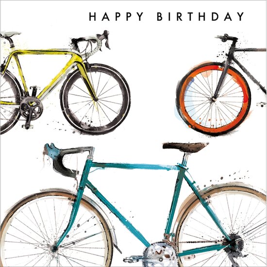 verjaardagskaart woodmansterne - happy birthday - fietsen | muller wenskaarten