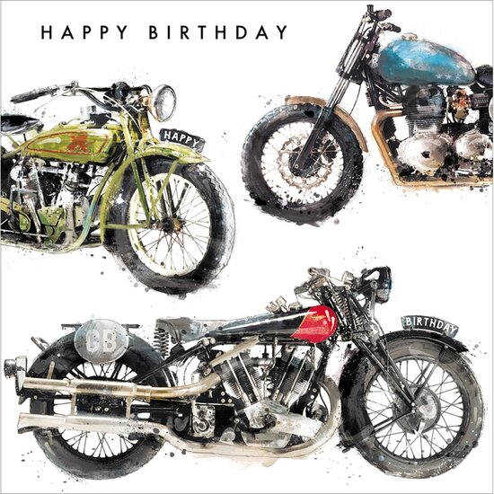 verjaardagskaart woodmansterne -  happy birthday - motor | muller wenskaarten