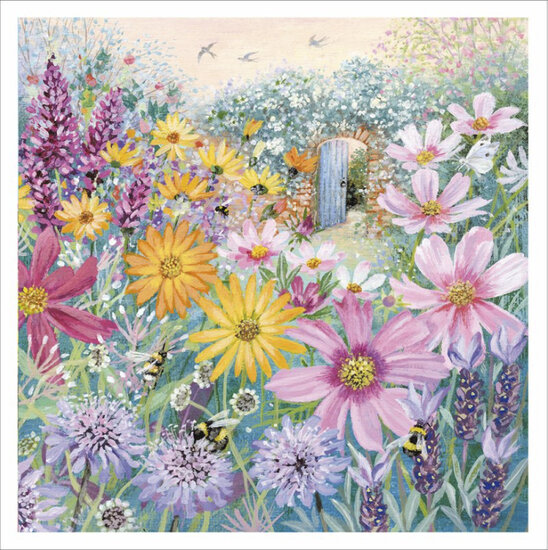 wenskaart woodmansterne - zomerbloementuin | muller wenskaarten