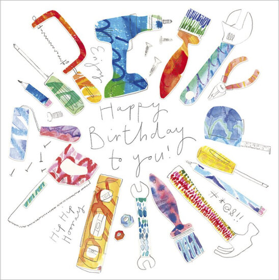 verjaardagskaart woodmansterne - happy birthday - gereedschap | muller wenskaarten