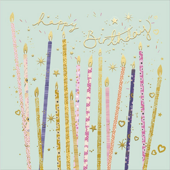 verjaardagskaart woodmansterne - happy birthday - kaarsjes| muller wenskaarten