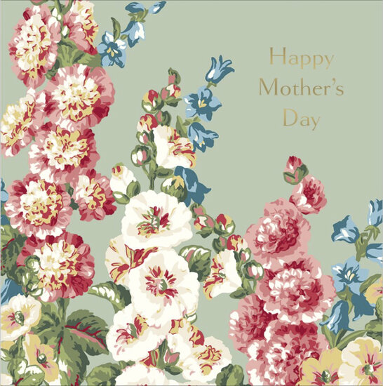 moederkaart woodmansterne -  happy mother's day - stokrozen | muller wenskaarten